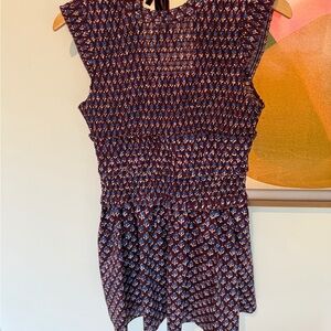 Hunter Bell Geometric Brown and Blue Mini Dress